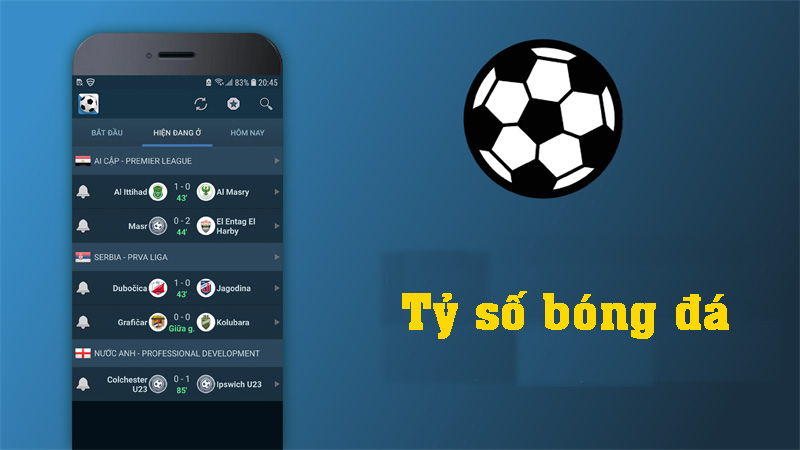 Tỷ số bóng đá - Cập nhật kết quả bóng đá 24/7 tại app Sporttok